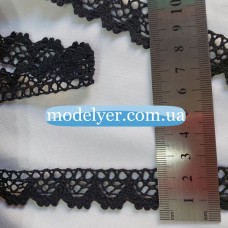 Кружево лен 2.5 см., (черный)